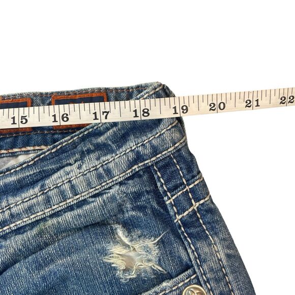 Rock Revival Jeans Mens Sz 36 John Straight Distressed Western Cowboy Denim READ - Picture 14 of 16